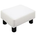 Pikkukuva 7 / 10: Footsool Chesterfield Jakkara Tekonahasta, Valkoinen, 40X30X24Cm