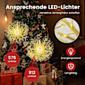Miniatyrbild 5 av 5: Julljusboll Paket med 2 LED-kulor för upphängning av julljus för ut- och insida guld