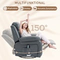 Miniatyrbild 6 av 10: Relaxstol, Massagefunktion, Elektrisk Tv-Stol, 8 Vibrationshuvuden, Vippfunktion, Vridbar, Fjärrkontroll, Sidoficka, Konstläder, Grå