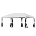 Miniatyrbillede 1 af 6: Foldepavillon Havepavillon Pop-Up Lysthus Stål + Oxford + Mesh Med Taske Udendørs Cremehvid 5,9 X 2,95 X 2,5 M