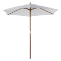 Miniatyrbillede 1 af 10: Parasol, haveparaply, 3-lags, solafskærmning, bambus 180/㎡ polyester, hvid, Ø2,5 x 2,3 m