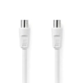Pikkukuva 1 / 3: Koaksiaalikaapeli | IEC (Coax) Uros | IEC (Coax) Naaras | Niklattu | 90 dB | 75 Ohm | Tuplasuojattu | 1.50 m | Pyöreä | PVC | Valkoinen | Label