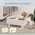 Miniatyrbild 6 av 10: Upphöjd hundskål, höj- och sänkbar matskål för hundar med förvaringsutrymme, 2 x 1L skålar i rostfritt stål, foderskål med anti-slingmatta, för medels