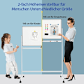 Miniatyrbillede 5 af 5: Dobbeltsidet magnetisk mobil whiteboard Justerbar Dry Erase Board på hjul Hvid