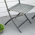 Miniatyrbillede 9 af 10: Polyrattan Bistro Sæt 2 Personer Rattan Havemøbler Grå