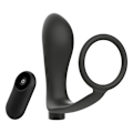 Pikkukuva 4 / 9: Addicted Toys - Penis Ring kaukosäätimellä Anal Plug Musta ladattava