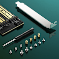 Pikkukuva 8 / 9: Laajennuskortti PCIe 3.0 x4 -sovitin, lisäksi kaksi SSD-paikkaa M.2 M-Key ja M.2 B-Key
