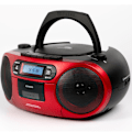 Miniatyrbild 4 av 6: Kassettradio CD/FM-radio/Kassettband/USB/BT Röd