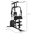 Miniatyrbillede 4 af 10: Multigym Fitness Station Med Lat Pull-Down Og Butterfly Bar Og 45 Kg Vægt Styrketræning Stål Imiteret Læder Sort 180 X 108 X 200 Cm