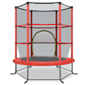 Miniatyrbillede 1 af 5: Ø140 cm havetrampolin med sikkerhedsnettrampolin kan holde op til 135 kg til børn fra 3 år og derover rød