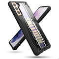 Miniatyrbillede 1 af 9: Pansret etui med ramme til Galaxy S21+ 5G Fusion X Design Routine sort