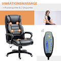 Miniatyrbillede 5 af 10: Massagestol Drejestol Højdejusterbar Ergonomisk Gaming Stol Computerstol 6 Vibrationspunkter Hør Føles Justerbar Sort