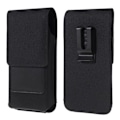 Miniatyrbillede 1 af 4: Vertikal Etui Clip Metal Bælte Strop i Tekstil og Læder med Kortholder til Doogee HomTom S12 3G > Sort sort