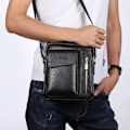 Miniatyrbillede 2 af 4: Crossbody tasker i læder kompatibel med e-bog, tablet og til SAMSUNG GALAXY TAB S2 8,0 > Sort Svart