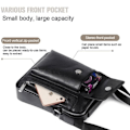 Miniatyrbillede 3 af 4: Skuldertaske i læder kompatibel med e-bog, tablet og til ASUS ZENFONE MAX PLUS (M1) ZB570TL > Sort sort