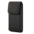 Miniatyrbillede 3 af 4: Etui til Samsung Galaxy Note10 - DFV mobil - Vertikal bæltetaske - Læder og nylon - Sort - Semi-stift sort