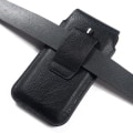Miniatyrbild 2 av 4: för Nokia C1 Plus (2020) Vertikalt läderfodral Bältesklämma med magnetisk stängning - svart