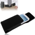 Miniatyrbild 3 av 4: Fodral med metallklämma för bälte vertikalt i konstläder för => SHARP AQUOS PHONE SH-M01 > Svart Svart