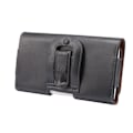 Miniatyrbillede 3 af 4: Ægte Læderetui - LG - X415L X Series X4+ - Sort - Bælteklips - Hård Etui sort