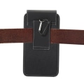 Miniatyrbillede 4 af 4: Etui - DFV mobil - Samsung Galaxy S21+ 5G - Læder og Nylon - Vertikal Taljehylster - Sort Svart