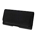 Miniatyrbillede 3 af 4: Vandret etui Cover Metal Clip Bælteclips i tekstil og læder med kortholder til Sony Xperia T2 Ultra (Sony Tianchi) > sort