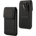 Miniatyrbild 1 av 4: Etui för Samsung Galaxy S21 5G - DFV mobile - Vertikal Bältesfodral - Läder och Nylon - Svart - Semi-hård Svart