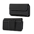 Miniatyrbillede 1 af 4: Etui Housse Cinturón Horizontalt Nyt Design Læder & Nylon til NOKIA 3 DUAL > Sort Svart jag