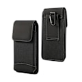 Miniatyrbillede 1 af 4: Etui til Samsung Galaxy Note10 - DFV mobil - Vertikal bæltetaske - Læder og nylon - Sort - Semi-stift sort