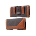 Miniatyrbillede 1 af 4: Etui Housse - DFV mobil - Samsung Galaxy A60 (2019) - Læder - Tekstil - Bælteklips Brun