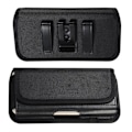 Miniatyrbillede 3 af 4: Etui Holster Bælte med Metal Krog Vandret med Tekstil- og Læderkortholder til XIAOMI POCO C3 (2020) > Sort sort