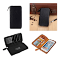 Miniatyrbillede 1 af 4: Etui Housse Portefeuille - HUAWEI - P10 LITE - Magnetisk Fastgørelse - Lynlås Lukning - Sort PU Læder sort