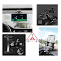 Miniatyrbillede 1 af 4: Smartphone GPS Bilholder 3 i 1: Dashboard Klemme - Solskærm + Ventilationsklem for Nokia 1 > Sort Svart