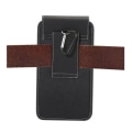 Miniatyrbild 4 av 4: Etui för Honor Magic 5 Lite 5G - Honor - Vertikal Bälte Fodral - Läder och Nylon - Svart - Semi-styv Svart