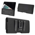 Miniatyrbillede 1 af 4: Horisontal Etui Tas Clip Metal Bælte Klemme i Tekstil og Læder med Kortholder til Oppo AX5 (2018) > Sort Svart