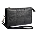 Miniatyrbillede 1 af 4: Eksklusiv Ægte Læder Clutch Taske i Nyt Design til Sony Xperia Z1 C6902 L39h > Sort Svart