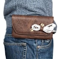 Miniatyrbillede 4 af 4: Læderbælteclip med høretelefonholder til SAMSUNG GALAXY J5 PRIME (2018) > Brun
