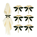 Miniatyrbillede 3 af 5: Servietringe Sæt af 6 til Bryllup Fars Dag Fødselsdag Metal Dragonfly Servietholdere til Bordlinned