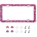 Miniatyrbillede 1 af 4: REMAKE Bling nummerplade ramme, håndlavet med 4 rækker af skinnende rhinestones