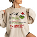 Miniatyrbillede 2 af 3: Dame Jule Grinch Trykt Rundhals Trøje Langærmet Grøn Monster Trøje Jumper Toppe Khaki L