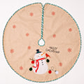 Miniatyrbild 3 av 4: Julgransmatta i hampa - 106 cm - Snögubbe, julgransdekoration