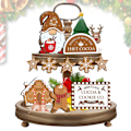 Miniatyrbild 3 av 5: Juldekorationer i Flera Våningar Set Tomte Pepparkaksgubbe Små Träprydnader Heminredningsprodukter default