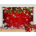 Pikkukuva 1 / 5: Lumikide Joulukuvaustaustakankaat Talvi Uusivuosi Perhejuhliin 5x3ft Syntymäpäivä Glitter Bokeh Sparkle Punainen Joulu