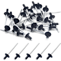 Miniatyrbillede 2 af 5: 50 stk Store Flange Aluminium Blindnitter 3,2 mm x 8 mm Pakke med 50 (Sort)