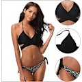 Pikkukuva 4 / 4: Push-up-bikinit halter-kaulalla & matalalla vyötäröllä Musta BL