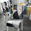 Miniatyrbilde 5 av 5: REMAKE 6-pak Stretch Spisebordstoltrekk (Geometrisk Svart, 6-pak), Uni