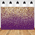 Miniatyrbild 5 av 5: 7X5ft Lila Bokeh Bakgrund Födelsedag Bakgrund Guldprickar Bokeh Bakgrund Bröllop Bal Examen Gott Nytt År Fest Dekoration