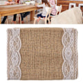 Miniatyrbild 1 av 4: Jute Snöre Spetsdesign 30x180cm/11.8x70.9in DIY Klippning Mjuk Naturlig Rustik Dekorativ Jul Jutesnöre