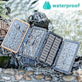 Miniatyrbild 5 av 5: REMAKE Solcellsladdare 25000mah Bärbar Extern Batteri Med 4 Paneler Vattentät Powerbank Med 2 Usb Utomhus Camping För Telefoner Surfplattor Cisea