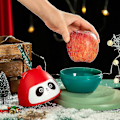 Miniatyrbild 3 av 5: Juläpplelåda, Julafton Äpple Fruktgåva Låda, (Slumpmässig Färg, 2st) Julgåva Inslagning Jul Snögubbe Låda（01）