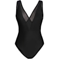 Miniatyrbillede 5 af 5: Dame Wrap Plunging V-hals Sheer Mesh Badetøj Sort M